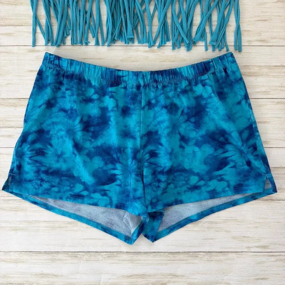Justice blue tie dye set with mermaid graphic and text